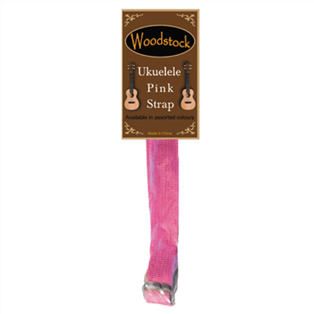WOODSTOCK UKULELE STRAP PINK