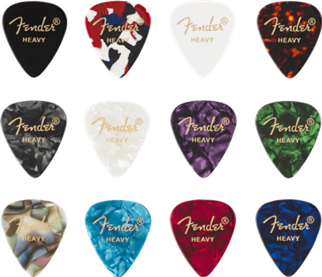 FENDER 351 EXTRA HEAVY COLOUR MEDLEY PICKS X 12