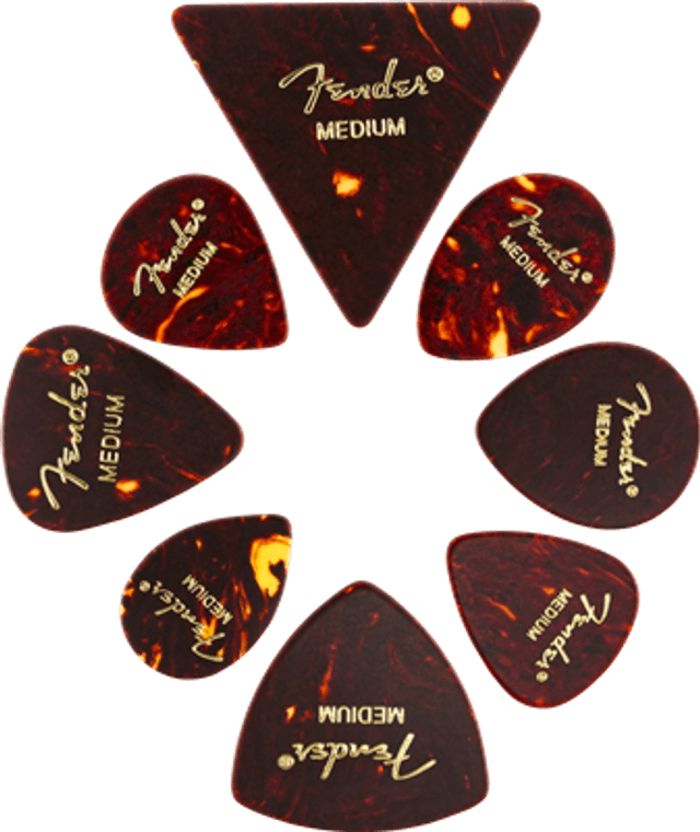 FENDER ALL SHAPES SHELL PICK MEDLEY X 8