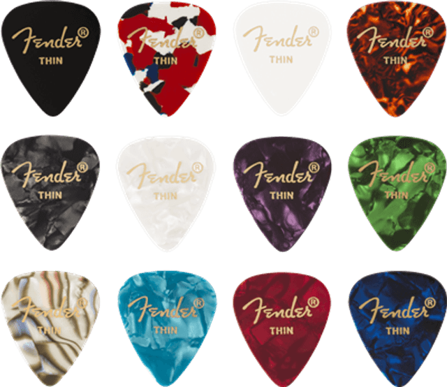 FENDER 346 CLASSIC THIN SHELL PICK X 12